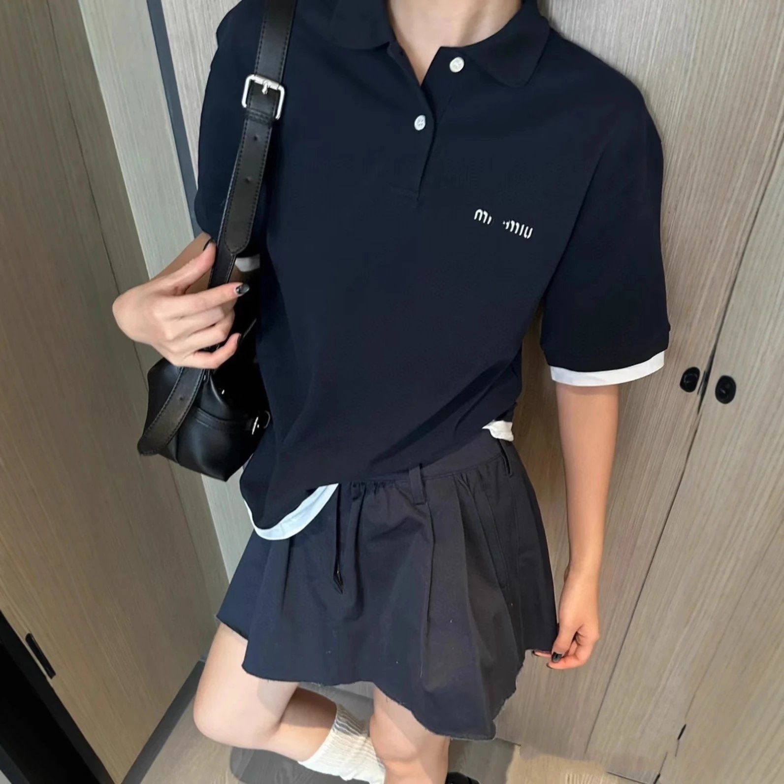 Miu Miu Navy Polo Shirt