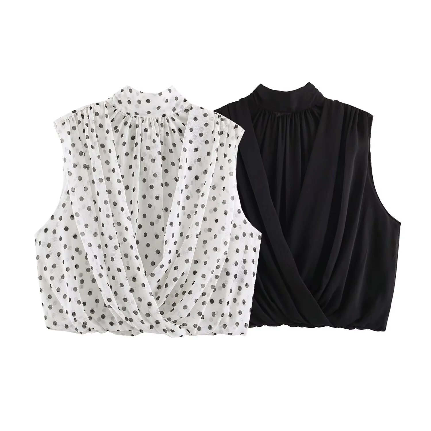 2026 Summer Cross Twist Floral Blouse