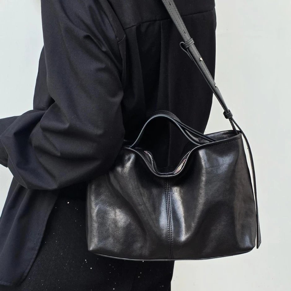 Women Leather Office Tote Bag Large Capacity H