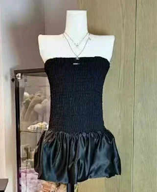 Miu Dresses Strapless smocked bubble-hem mini dress product detail image 5