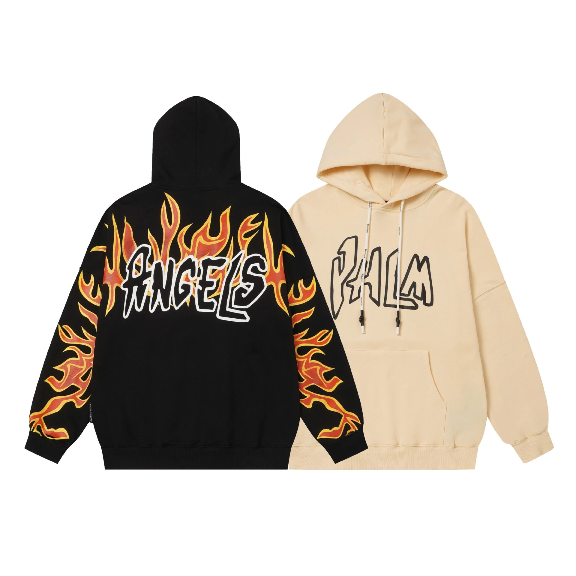 Palm Angels Athletic Hoodie Street Style Flame