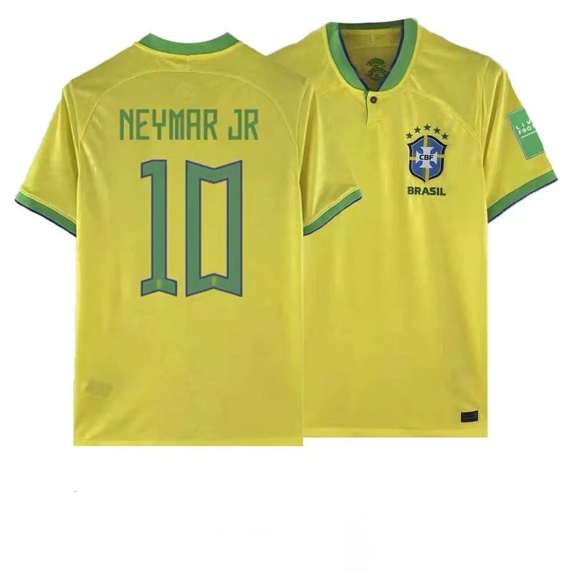 Brazil Home Jersey 10 Neymar Fan Football Kit 