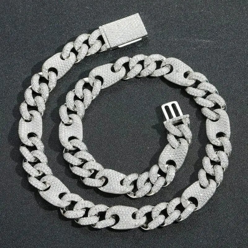 Zircon Necklace 15mm Trendy Men Chain