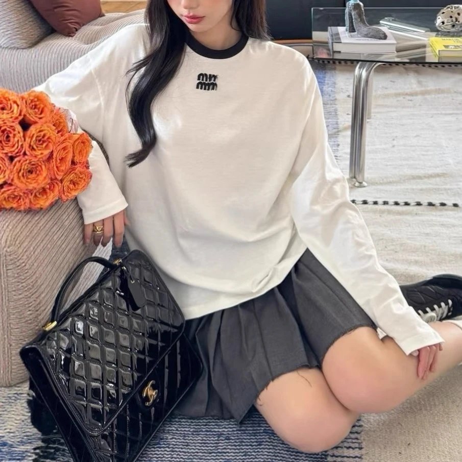 Miu Miu White Long Sleeve Top