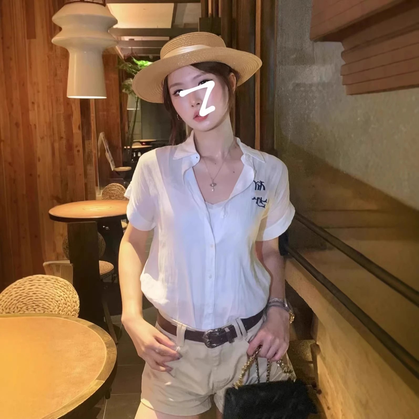 White Embroidered Short-Sleeve