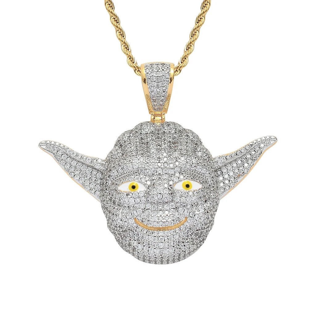 Migos Style Cartoon Yoda Pendant Hip Hop Jewel