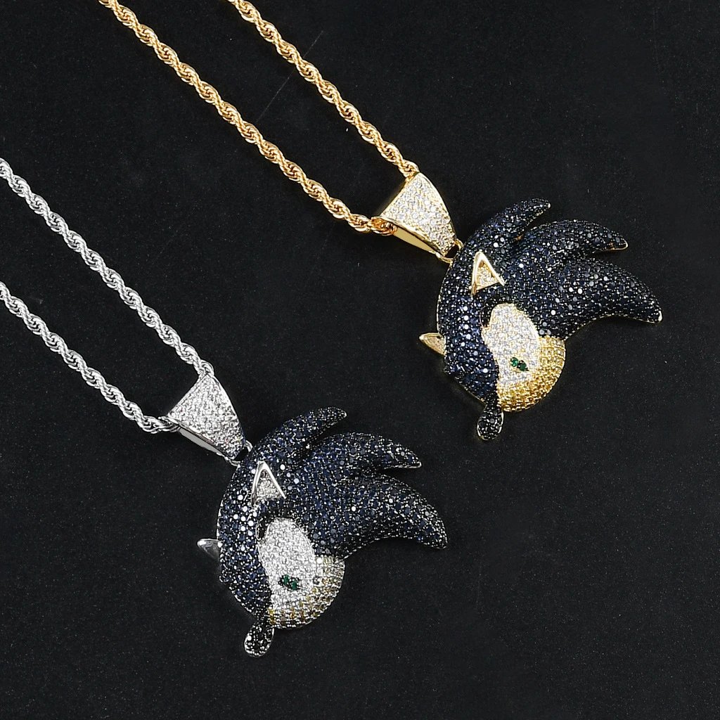 Men Necklace Blue Zircon