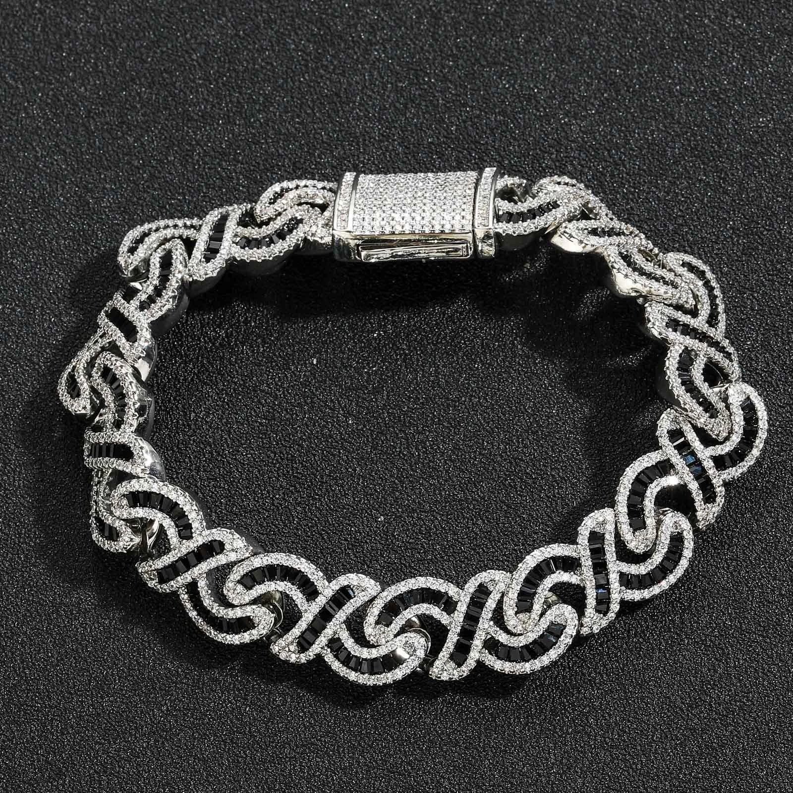 Black Zircon Spring Clasp Bracelet