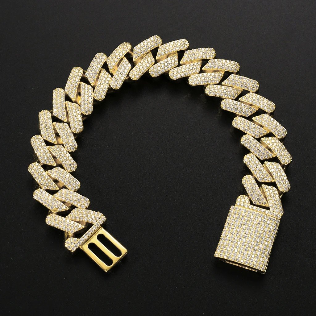 Men Diamond Cuff Chain Performance Athletic Je