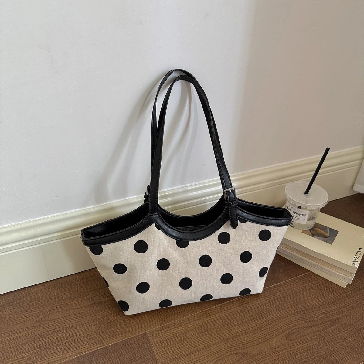 Athletic Large Dot Shoulder Bag Fashion Crossb