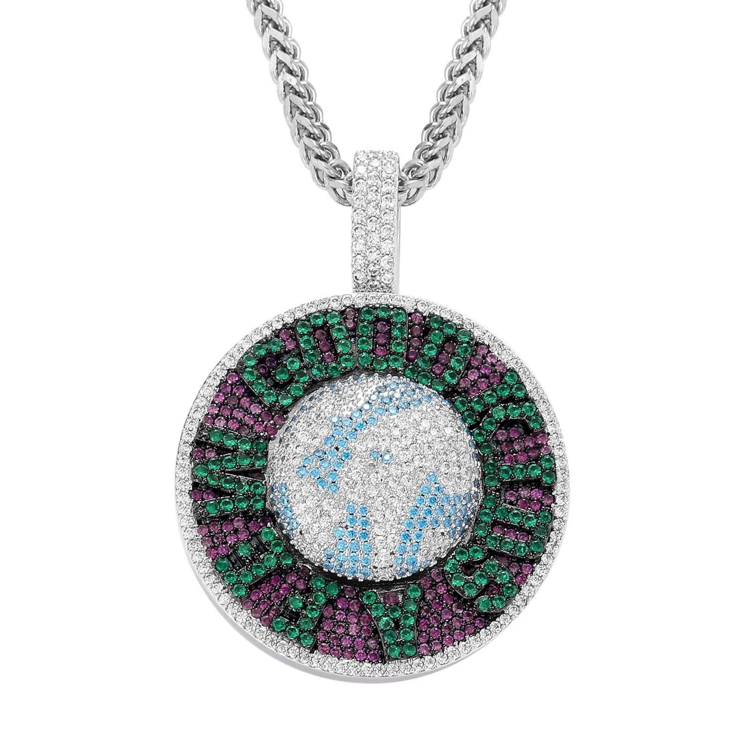 Men Hip Hop Necklace Rotating Globe