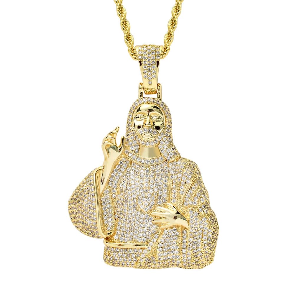 Men Retro Personality Pendant 18K Gold Zircon