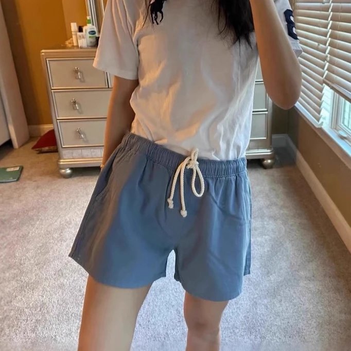 H&M Blue Elastic Waist Shorts