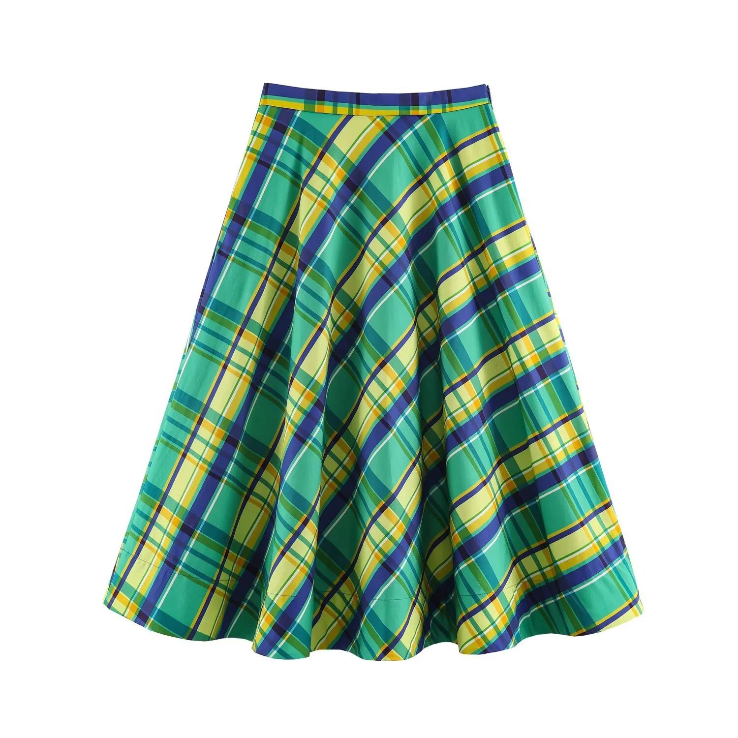 Summer Retro High Waist A Line Midi Skirt