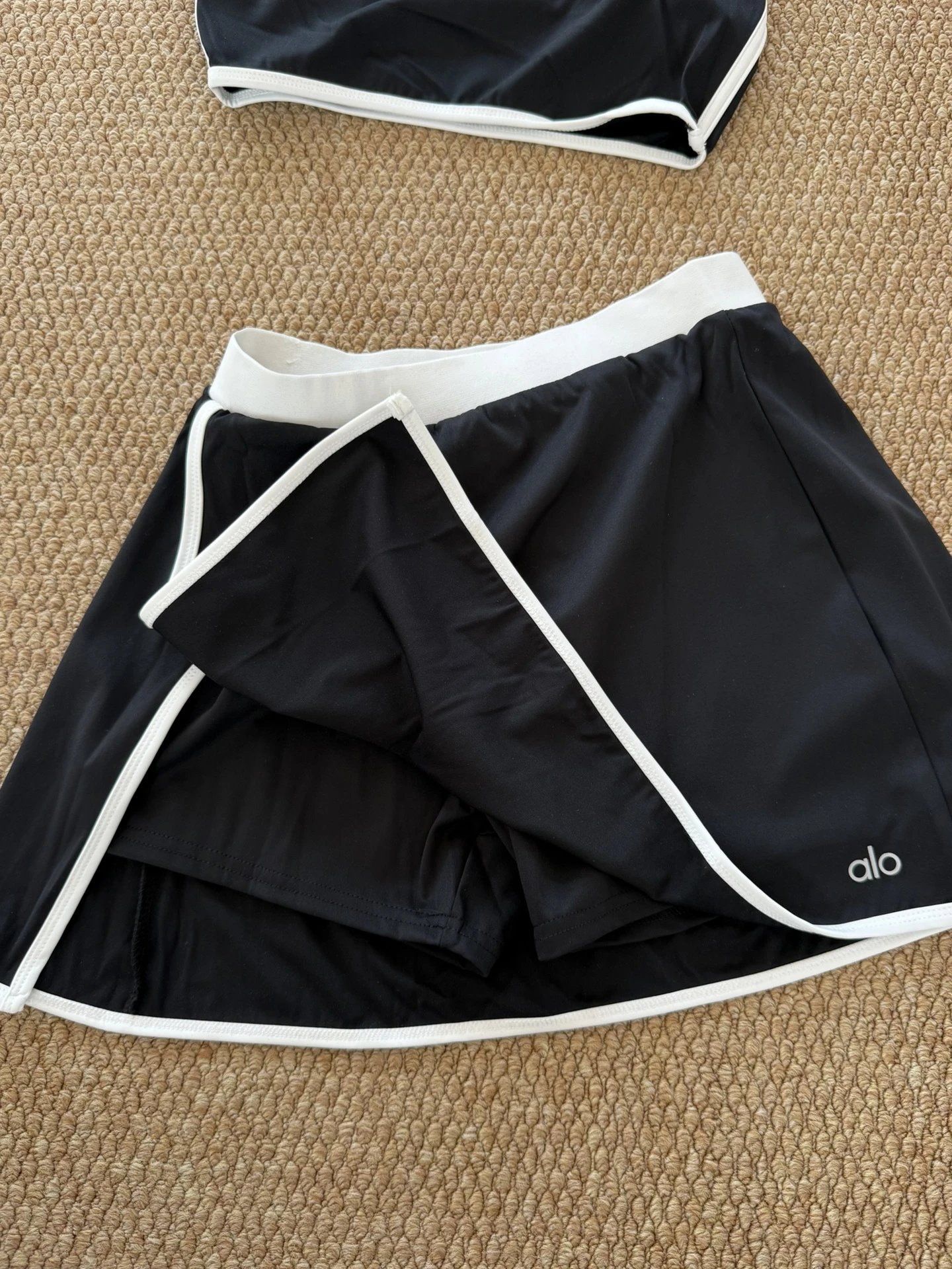 Alo Sage Green Two-Piece Tennis Set with White Trim Activewear - 12