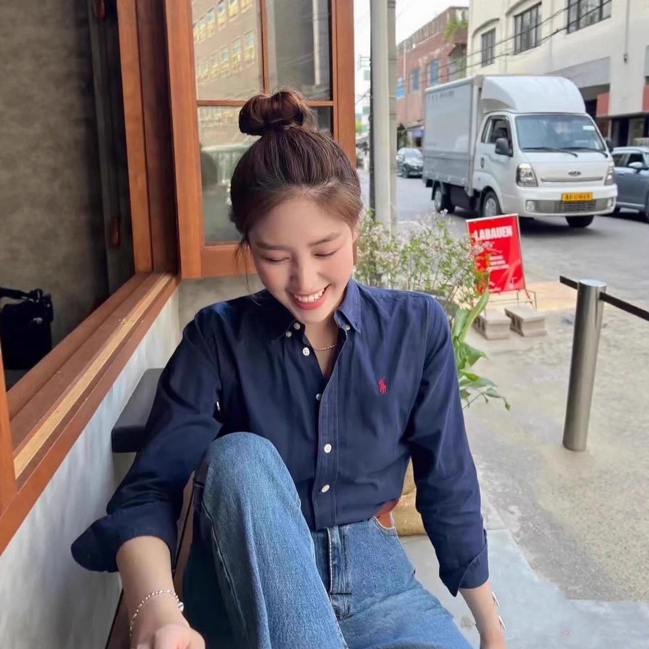 Polo Ralph Lauren Navy Button-