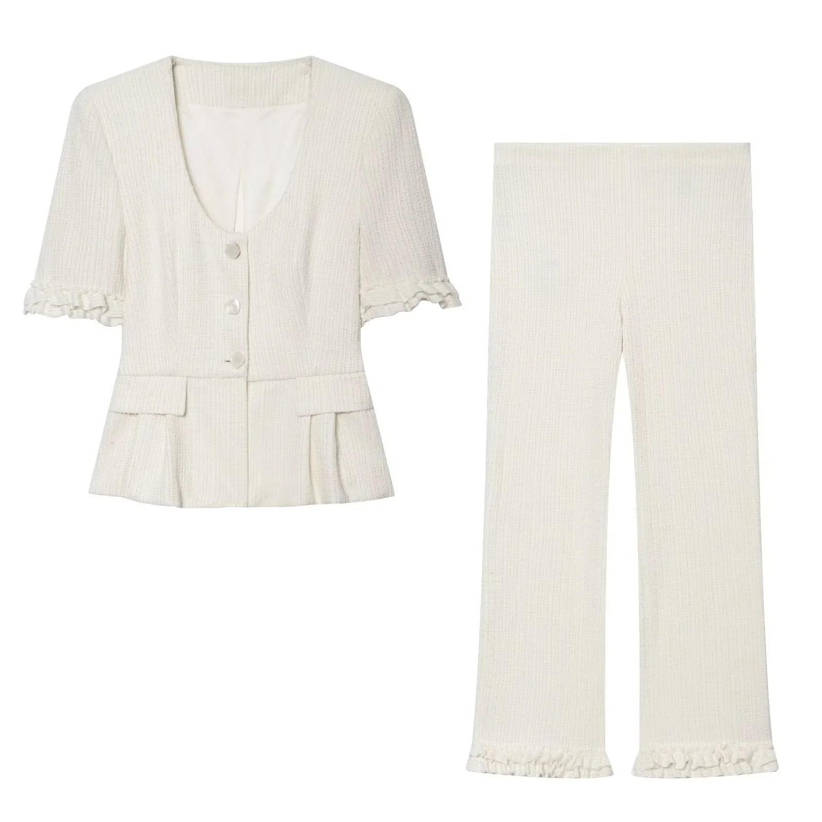 Summer Athletic Crop Top and Straight Leg Pant