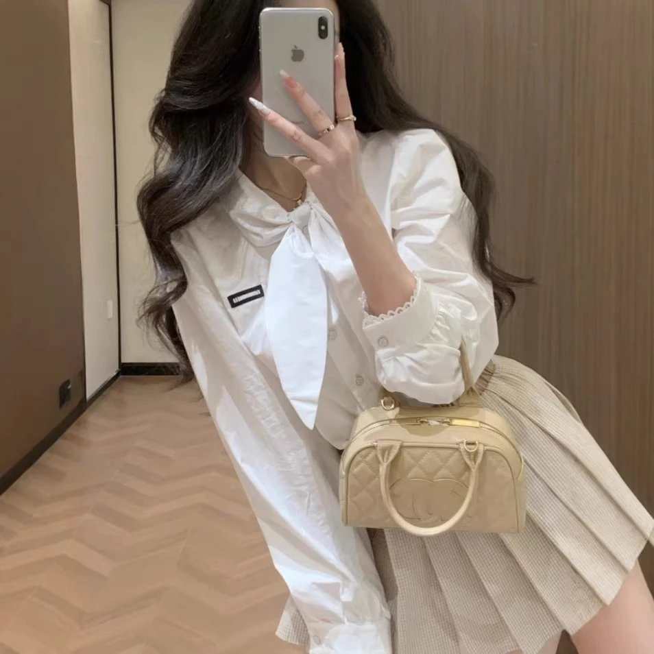 White Bow Detail Blouse and Be