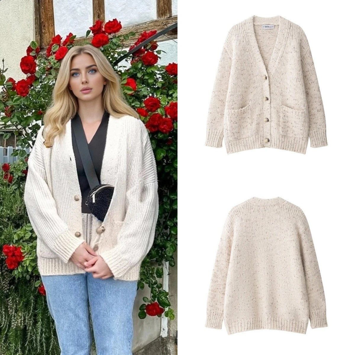 2025 Autumn Women Long Sleeve Knit Jacket