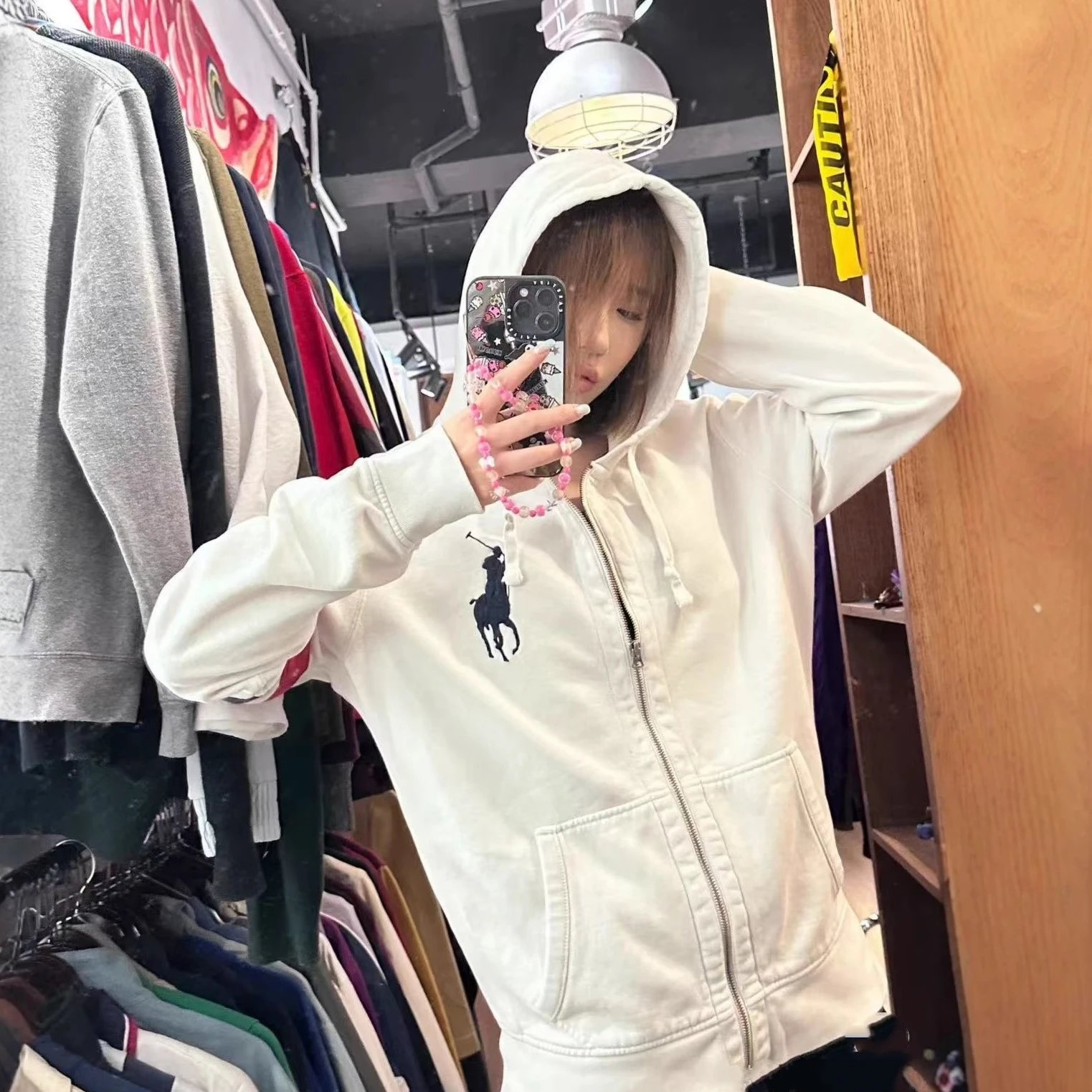 Polo Ralph Lauren White Zip-Up