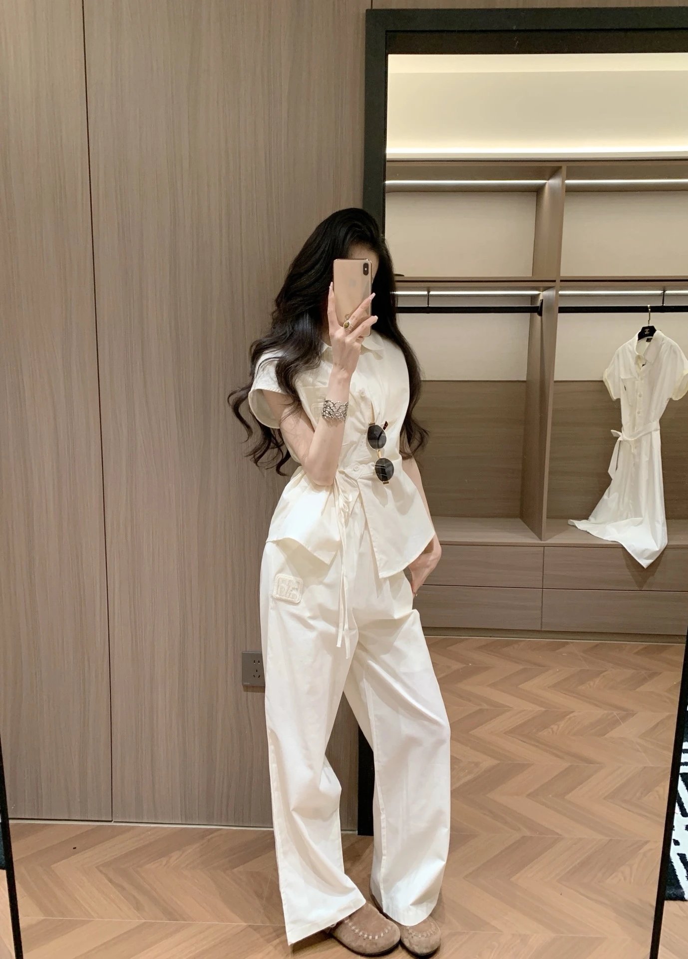 UMA WANG Off-White Shirt and Pants Set - 6