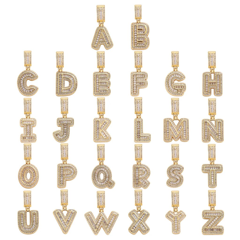 Custom Letter Pendant Necklace Athletic Fashio