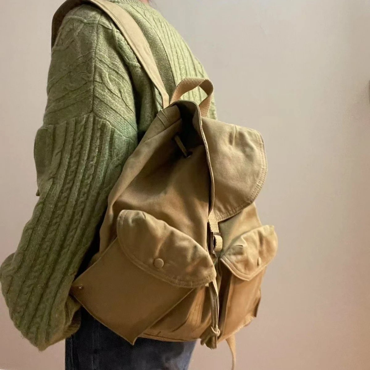 Uniqlo Khaki Backpack