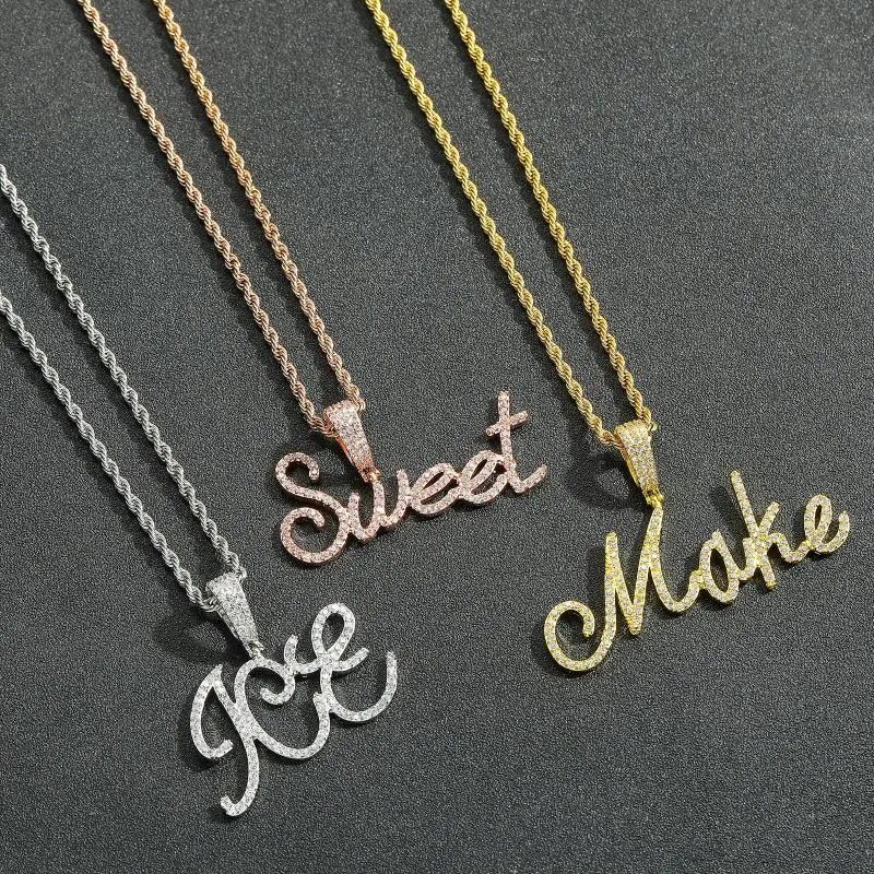 Custom English Letter Necklace Athletic Style