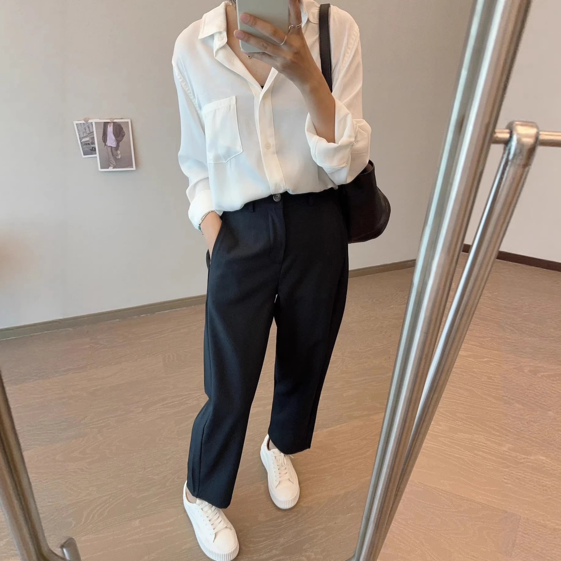 H&M Black High-Waisted Trouser