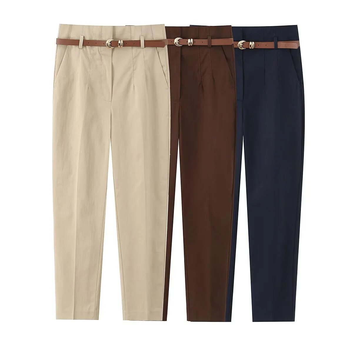 2026 Women High Waist Tapered Pants