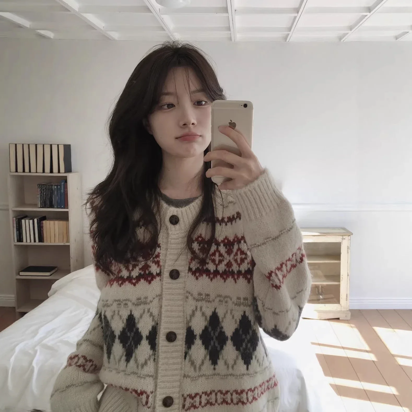 1to1reps Hoodies/Sweaters fashion reps product 韩国小众slowand提花针织开衫韩系毛