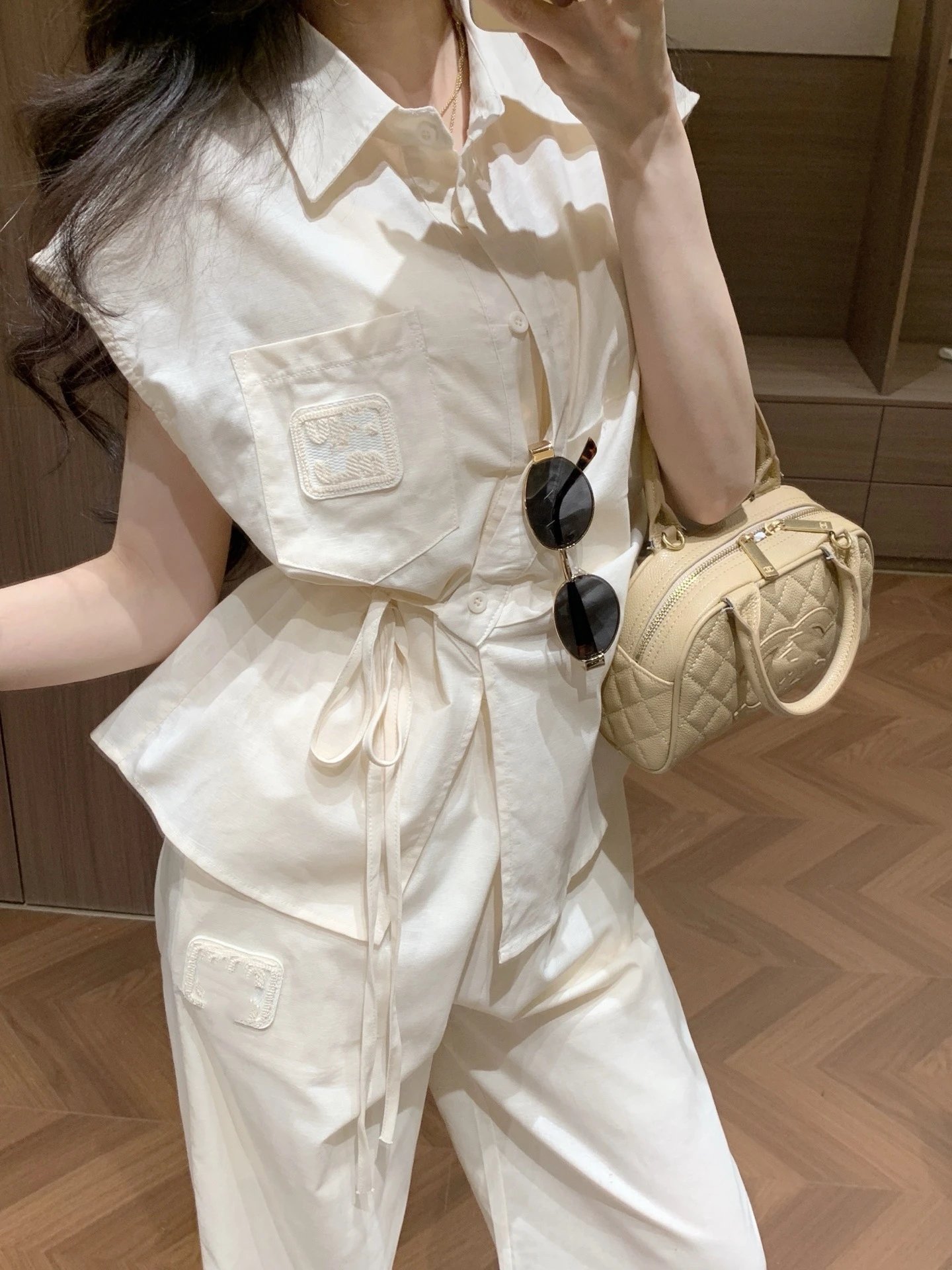 UMA WANG Off-White Shirt and Pants Set - 7