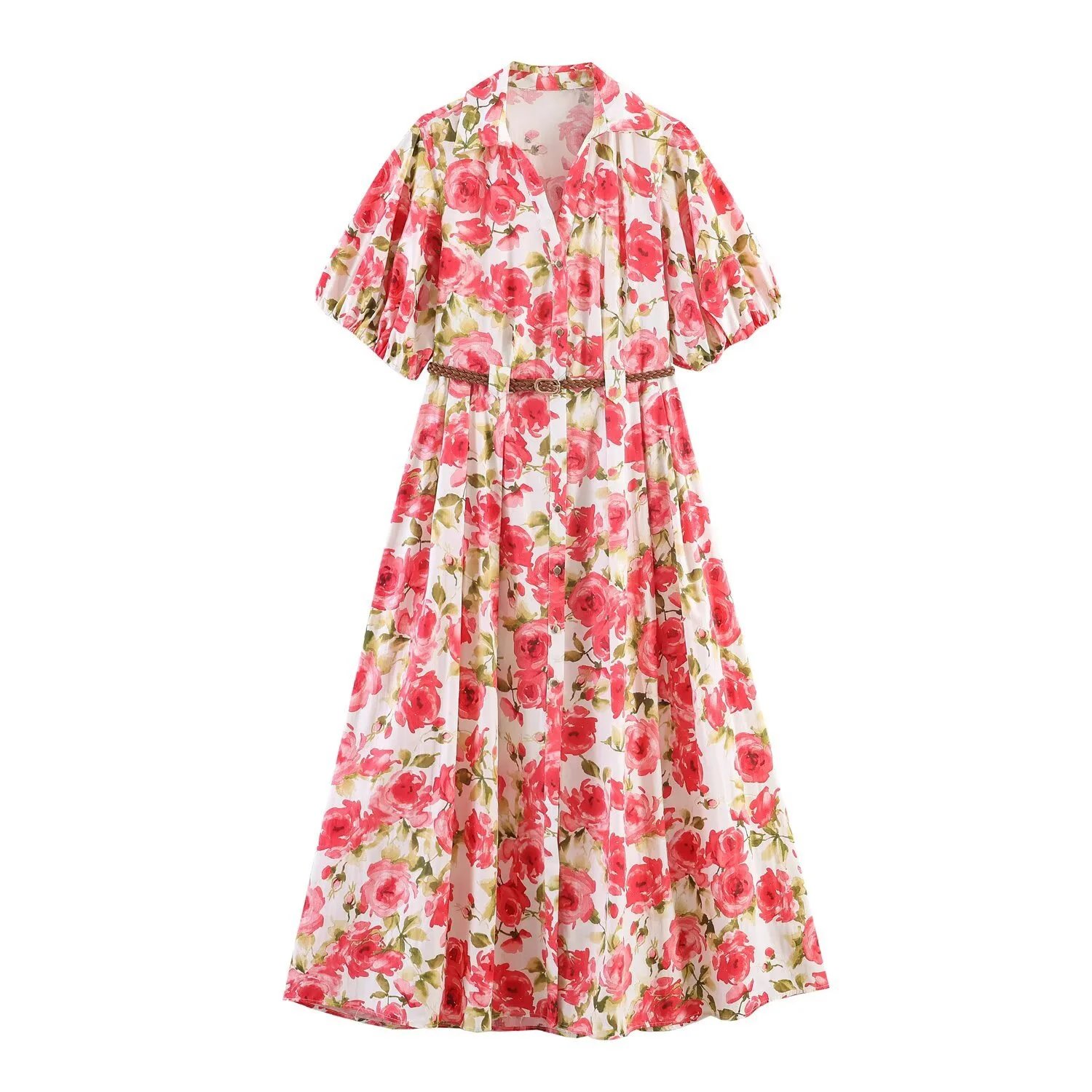 2026 Summer Floral Button Up Dress