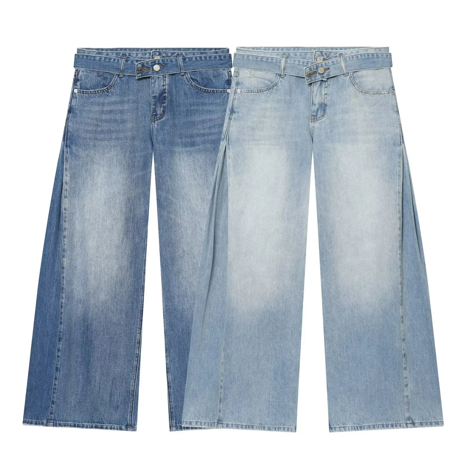 Women Athletic High Waist Denim Pants