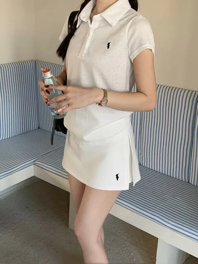 Polo Ralph Lauren Matching Sets Short-Sleeve Shirt and Mini Skirt Set with Embroidered Pony product detail image 4