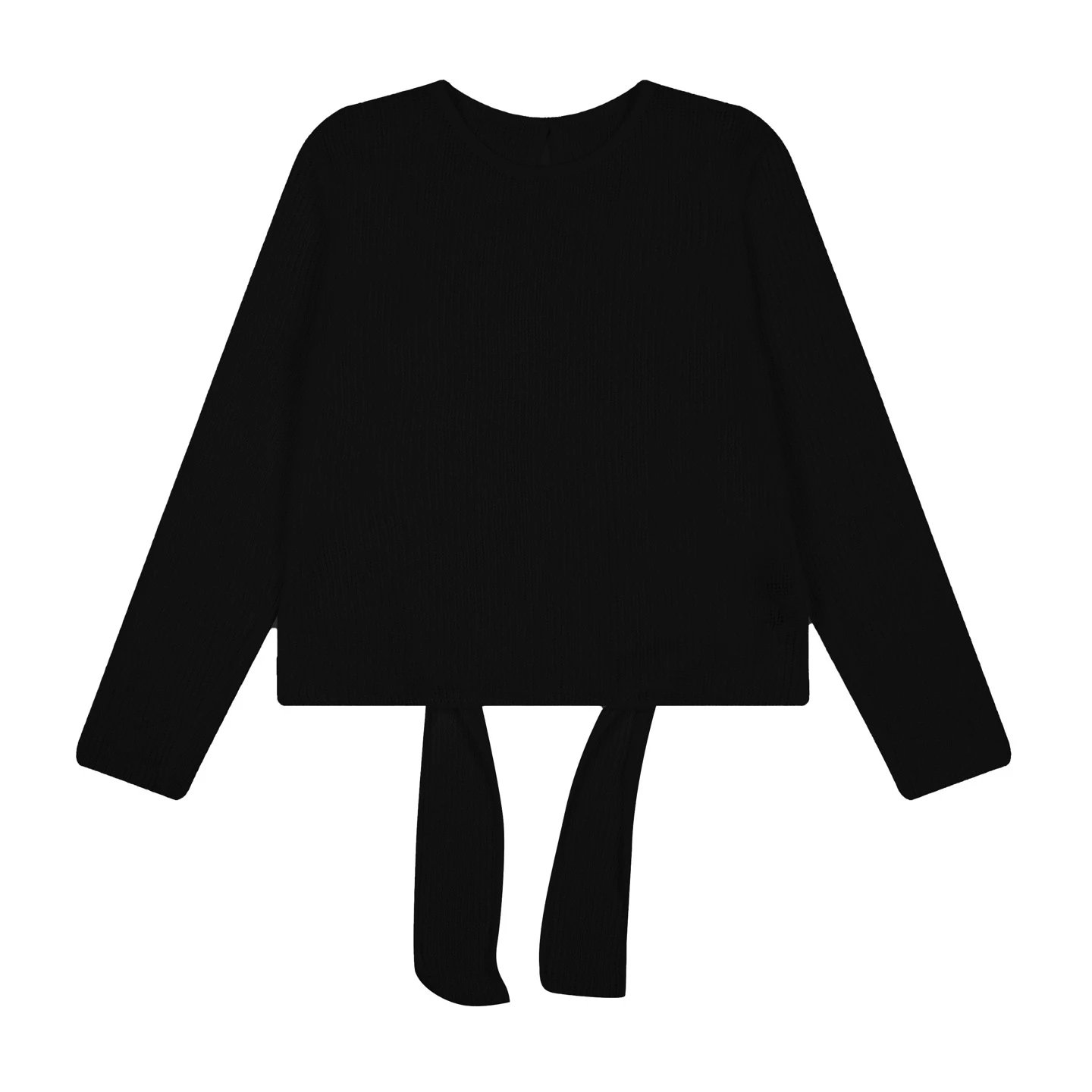 Design Knit Sweater with Waist Tie Detail Cream - 13