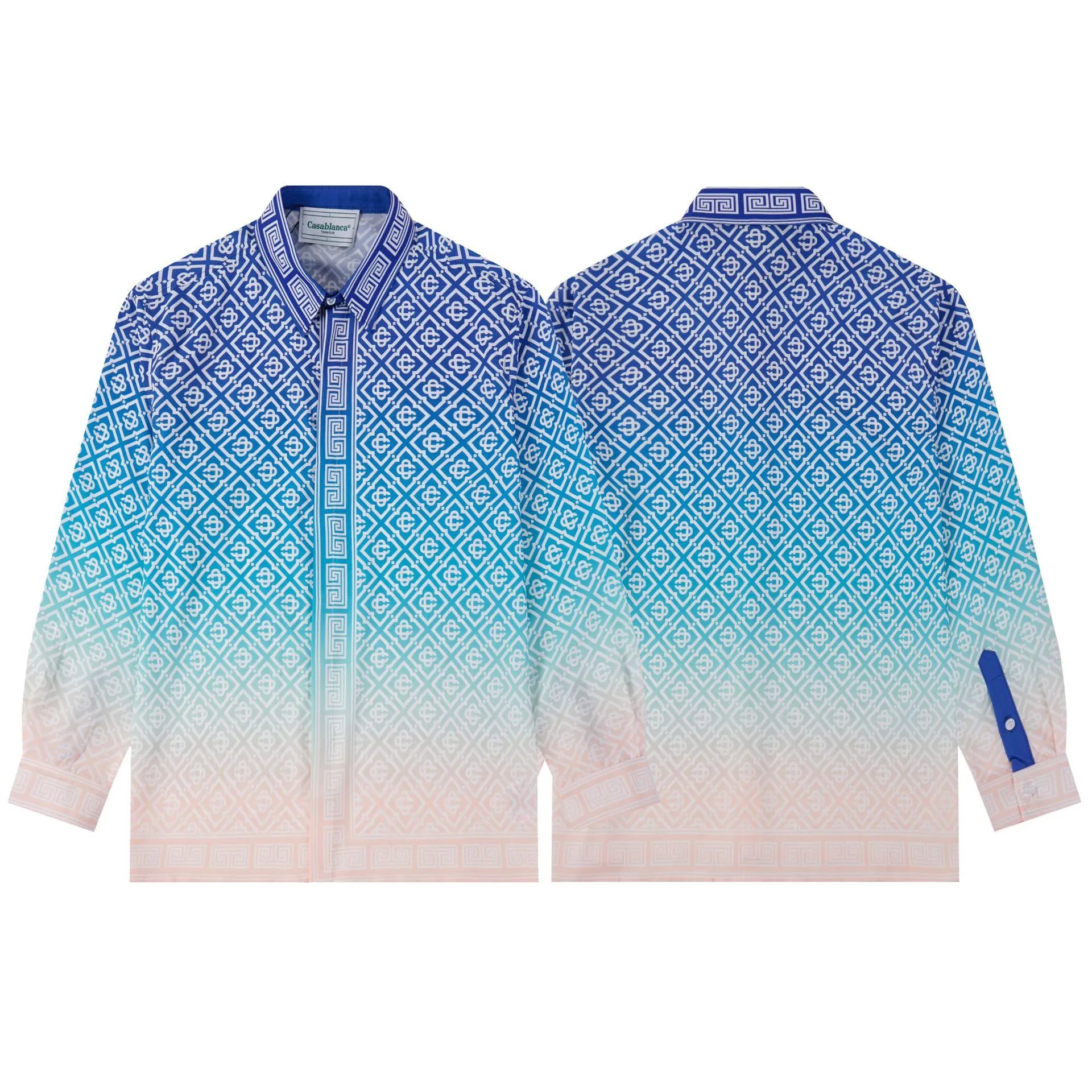 Casa Blue Gradient Long Sleeve Athletic Shirt
