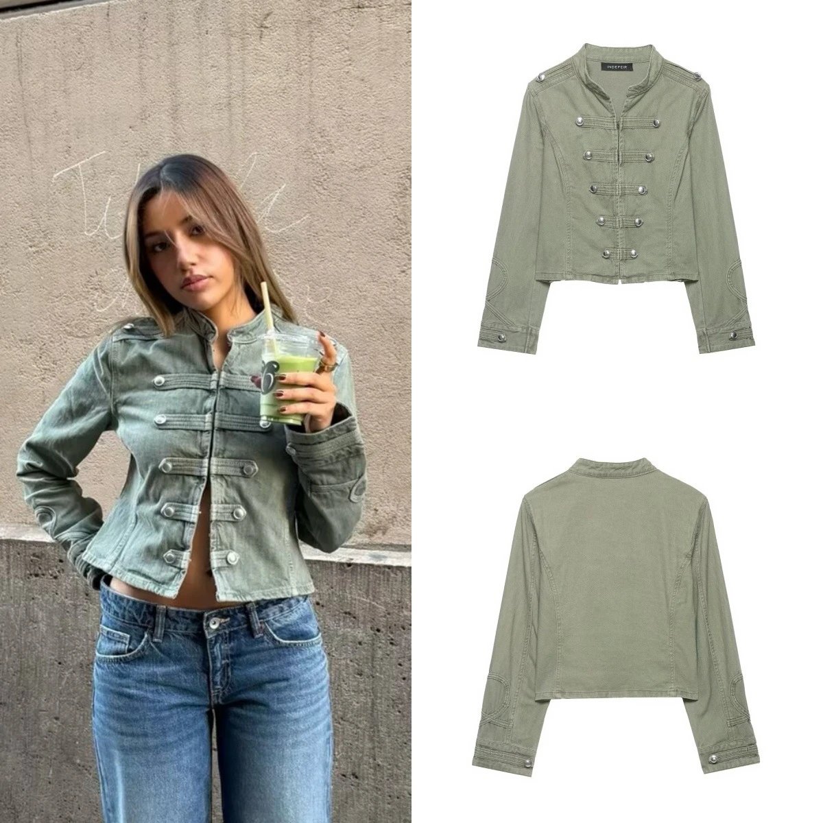 Women Vintage Short Jacket Athletic Training C