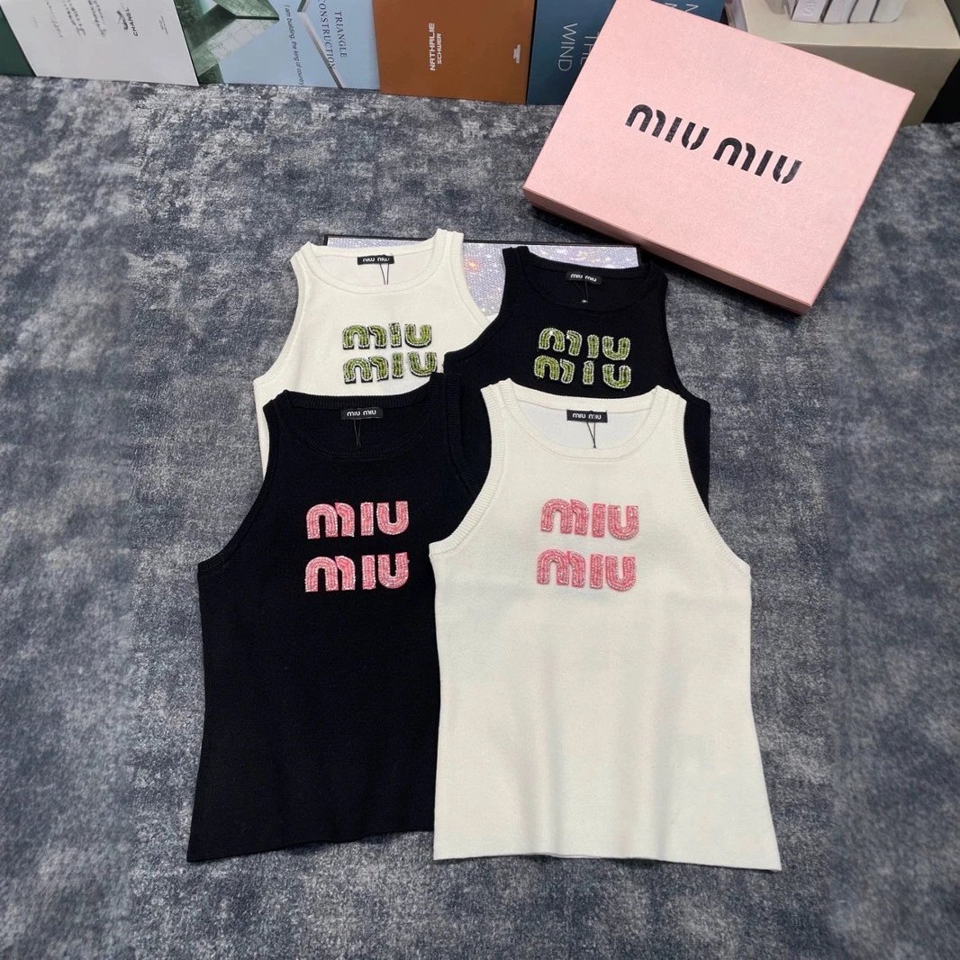 Miu Miu Logo Knit Tank Top [4 