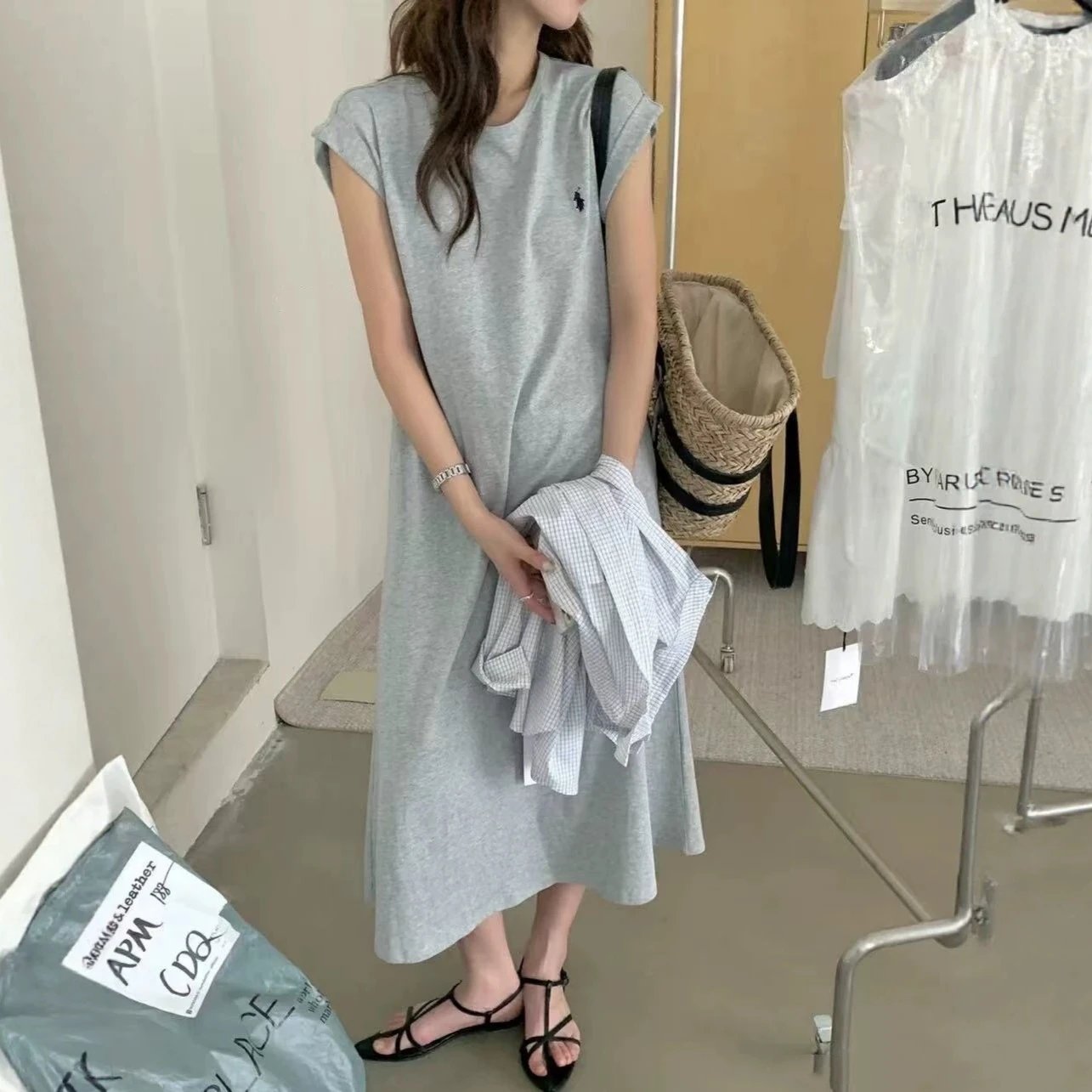 RL Classic Long Dress Athletic Casual Korean S