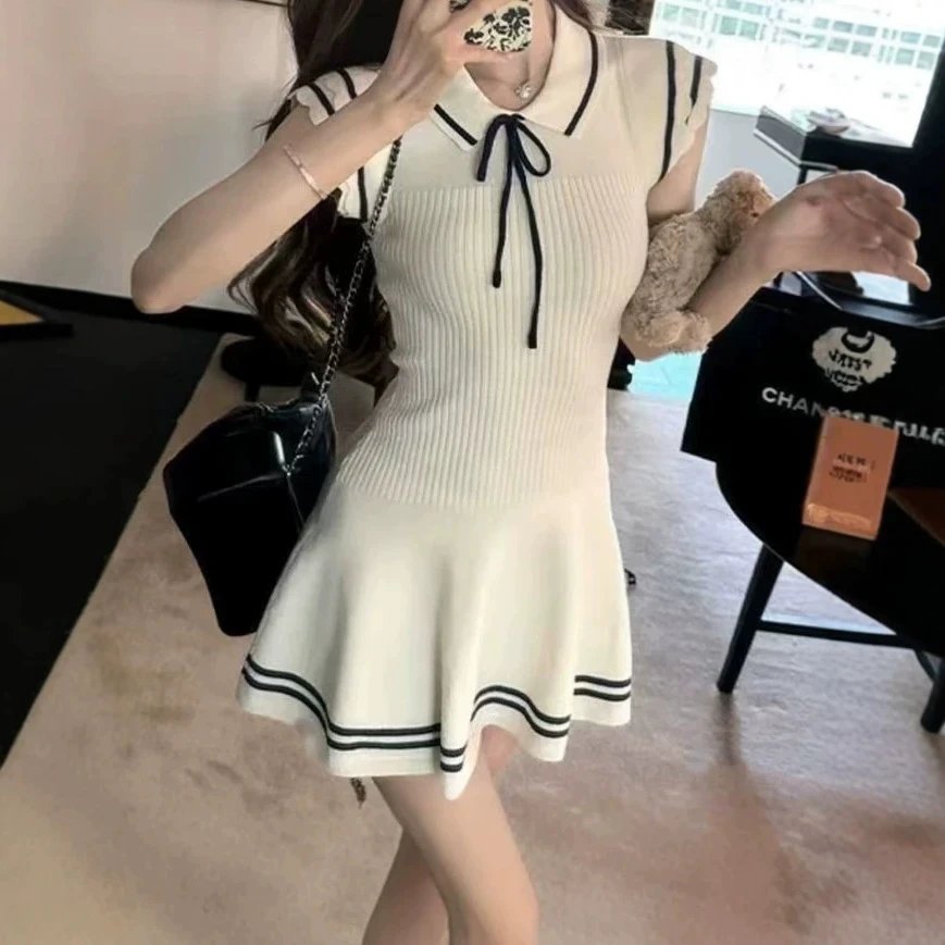 High Quality Athletic Knit Dress with Waist Ti