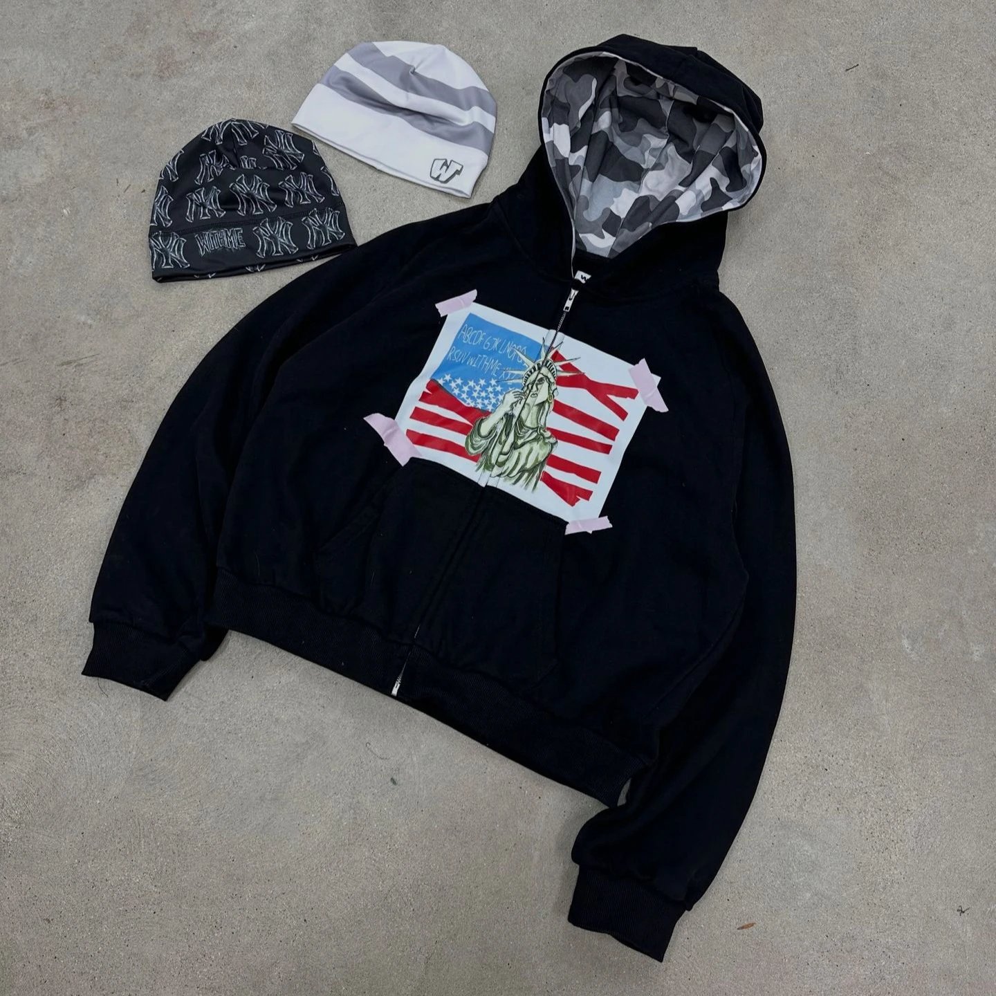 Flag Print Hoodie