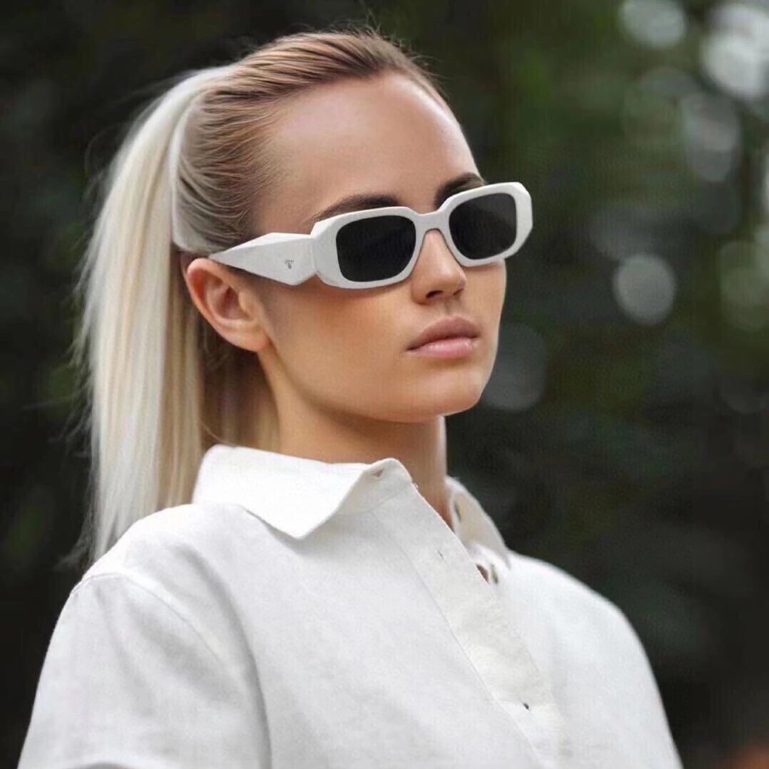 Prada Hexagonal Frame Black Acetate Sunglasses - 2
