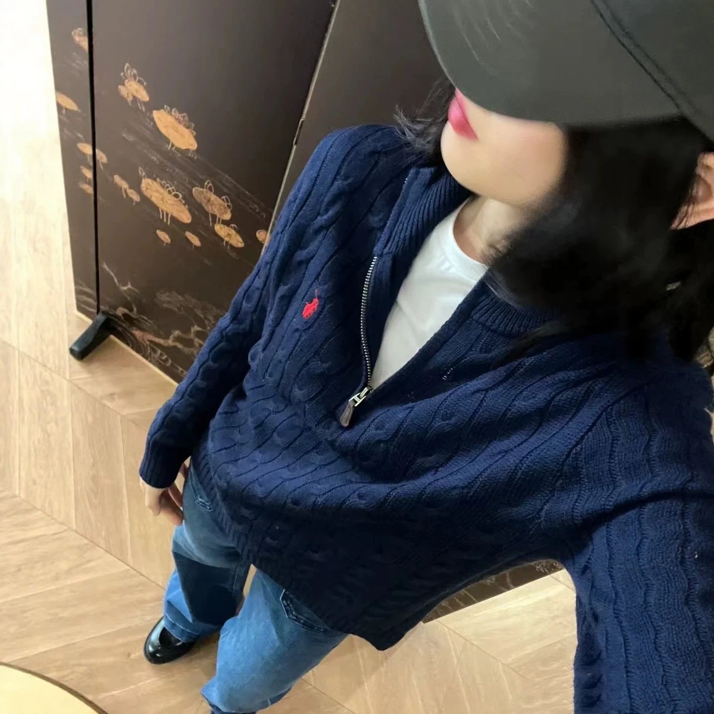 RL Athletic Retro Half Zip Knit Top