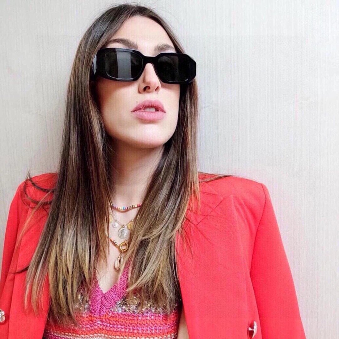 Prada Hexagonal Frame Black Acetate Sunglasses - 11