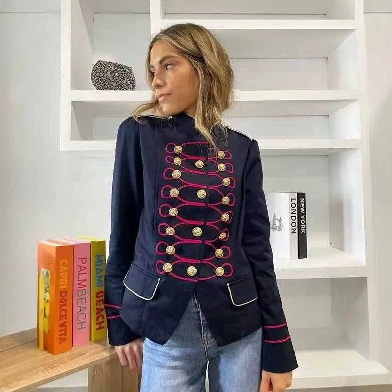 Women Summer Vintage Double Breasted Jacket