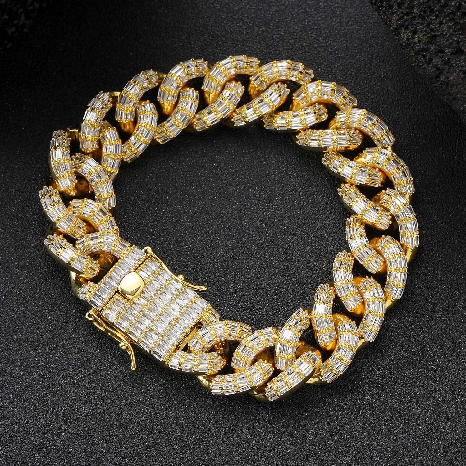 Men Gold Silver Chain Athletic Bracelet