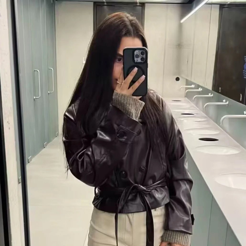 Women Winter Performance Double Button PU Jack