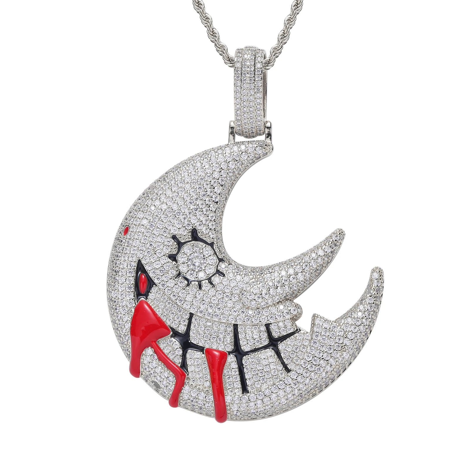 Trippie Redd Hip Hop Moon Pendant Necklace