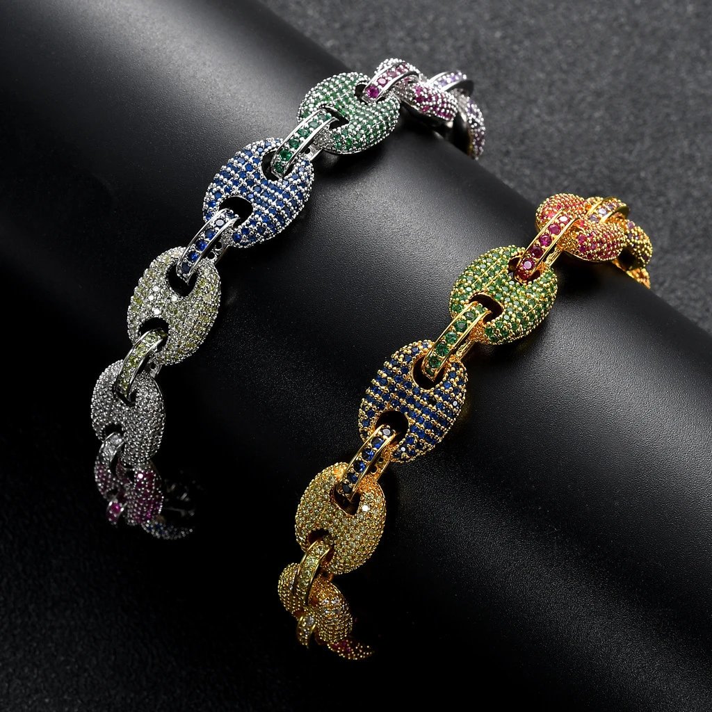 Hip Hop Colorful Chain Men Bracelet